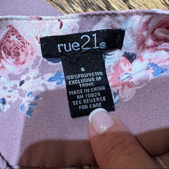 Rue 21 Floral Long Sleeve Blouse with Zipper size S - Picture 6 of 6